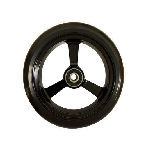 RIANT WHEEL RIANTWHEEL, 5.0 X 1.0 inch, Solid, PU Wheels, Wheelchair Casters, Aluminum Rim, one Pair (Black)