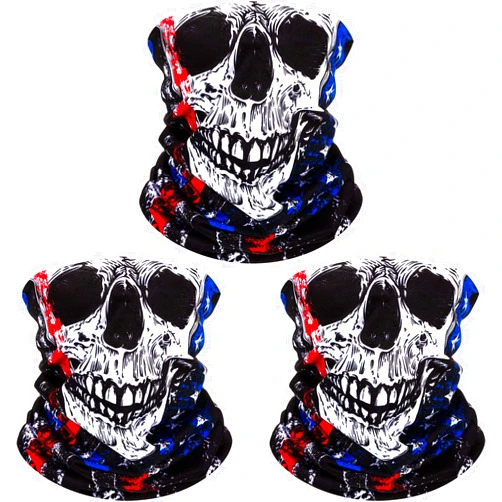 SATINIOR 3 Packs American Flag Face Bandana Seamless Outdoor for Hiking Ski Snowboard