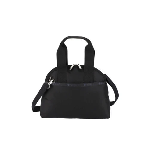 LeSportsac Recycled Black York Satchel Convertible Crossbody + Top Handle Handbag, Style 3561/Color R086, Sleek Black, Lightweight Ripstop Nylon in New Environmentally Conscious Recycled Material