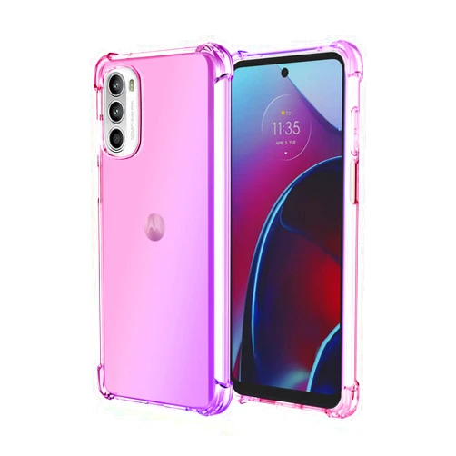 Lmposla for Moto G 5G 2022 Case, Shockproof Slim Ultra-Thin Flexible TPU Soft Silicone Airbag Anti-Drop Case Cover for Motorola Moto G 5G 2022 (Pink/Purple)