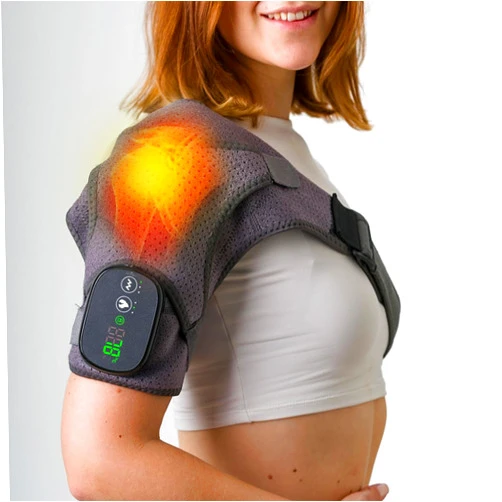 CHILLORA Heated Shoulder Wrap - Cordless Shoulder Heating Pad Massager with Vibration, Heated Shoulder Braces with 3 Heating and Speed Adjustable Setting, Wearable Brace Wrap (2)