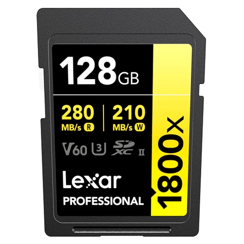 Lexar 128GB Professional 1800x UHS-II SDXC Memory Card (Gold Series)
