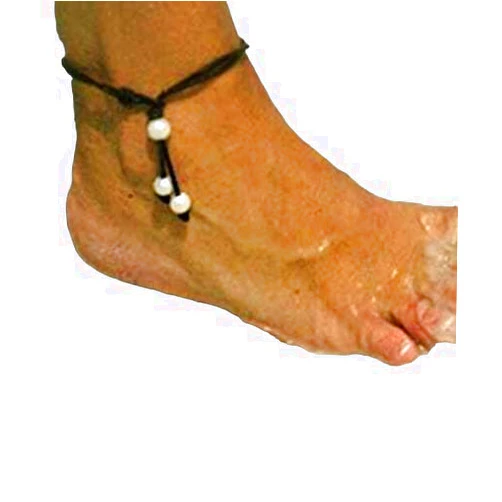 JL JewelryNovelties Triple Freshwater Pearl Double Stranded Drop Leather Anklet