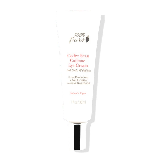 100% PURE Coffee Bean Caffeine Eye Cream Refresh & Hydrate Under Eye Treatment Reduce Puffiness, Dark Circles, Wrinkles with Green Tea, Rose Hip, Vitamin E - Youthful Vibrant Eyes - Vegan - 1 oz