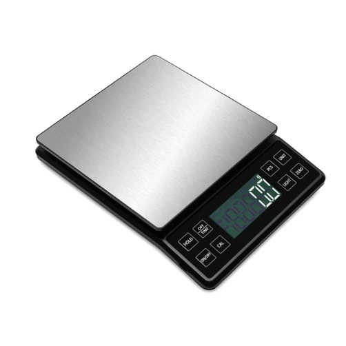 NEXT-SHINE Food Kitchen Scale NEXT-SHINE Rechargeable Digital Scale with LCD Backlit Display and Protective Tray, 5kg x 0.1 for Baking Cooking Meal Prep Postal Parcel, Large Stainless Steel Weighing Platform