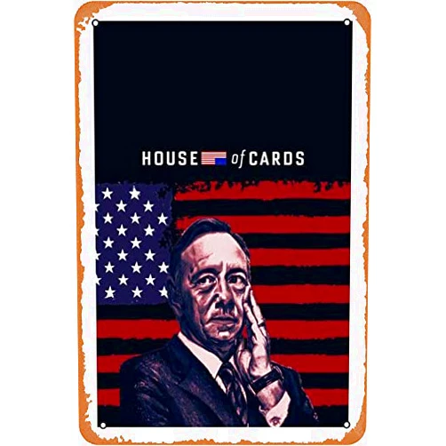 KASDBOPA Frank Underwood- House of Cards Wall Art Poster 8x12 Inch Retro Vintage Metal Sign Home Man Cave Art