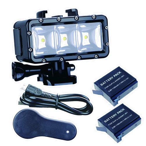 Suptig Waterproof Light High Power Dimmable Dual Battery Fill Night Light Diving Light Underwater Light for Gopro Hero 13, Hero 12, Hero 11/10/9/8/7/6/5/4/3+/3, Akaso, DJI osmo, Insta 360.