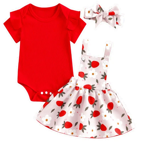 Mubineo Baby Girl Clothes Summer Cute Skirt Outfits Short Sleeve Romper Floral Overall Skirt Dress Infant Newborn Outfit