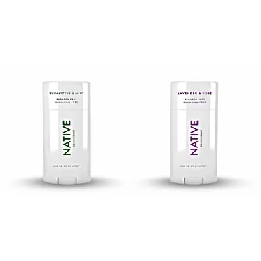 Native Deodorant - Natural Deodorant For Women and Men - 2 Pack - Aluminum Free, Free of Parabens - Contains Probiotics - Eucalyptus & Mint And Lavender & Rose