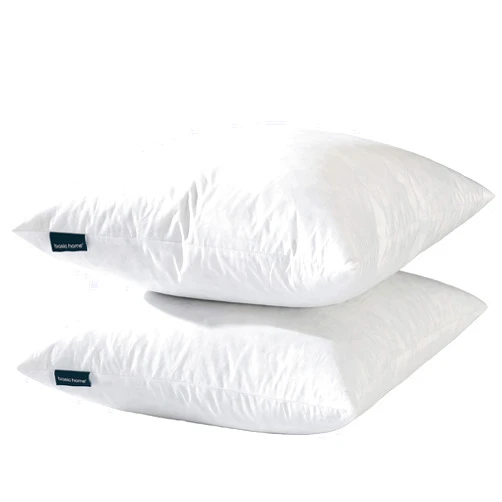 Basic home 18x18 Decorative Throw Pillow Inserts-Down Feather Pillow Inserts-Square-Cotton Fabric-Set of 2-White.