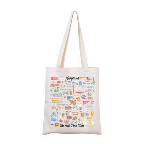 MNIGIU MINIGIU Maryland Gift Maryland Travel Tote Bag Moving to Maryland Gift Welcome to Maryland Gift
