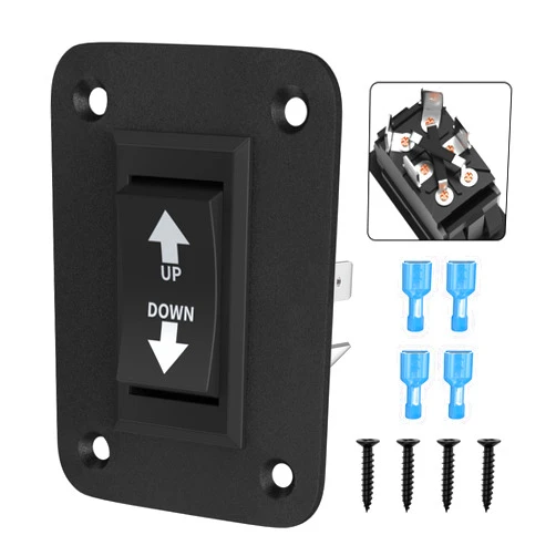 DaierTek UP Down Momentary Reverse Polarity Switch 12V 30A DPDT Polarity Reversing Switch RV Power Jack Switch for 5th Wheel Tongue Trailer Stabilizer