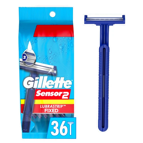 Gillette Sensor2 Fixed Men's Disposable Razor, 12 Count (Pack of 3)