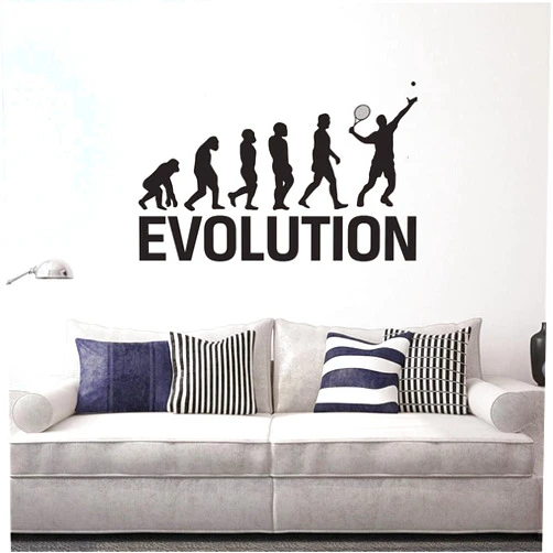 Cskzhennb Tennis Evolution Sport Vinyl Wall Decal Wall Stickers Home Decor Art Mural Modern Design Wallpaper PW 94X57CM