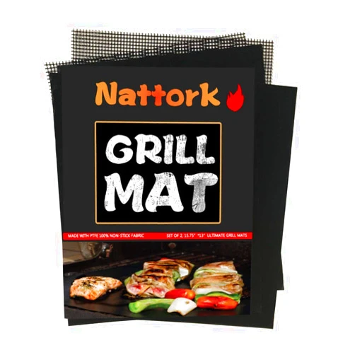 Nattork Grill Mesh Mat,Set (3+2 pc) Non-Stick Reusable BBQ Mesh MatsIdeal for Gas, Charcoal, or Electric Grills,Easy to Clean, Fire Resistant, Water Resistant, Oil Proof
