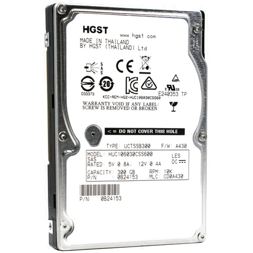 HGST Ultrastar C10K600 | HUC106030CSS600 | 0B24153 | 300GB 10K RPM SAS 6.0Gb/s 64MB Cache | 2.5