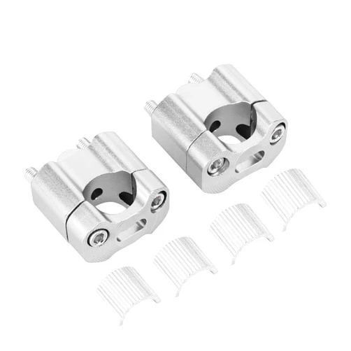 BiSbaL Motorcycle Handlebar Risers 1 1/8 inch 28mm or 7/8 inch 22mm Universal Handle Bars Mount Clamp Fit Harley Kawasaki Suzuki Yamaha Honda Sportster Road King Cruisers Choppers ATV Dirt Bike(Silver)