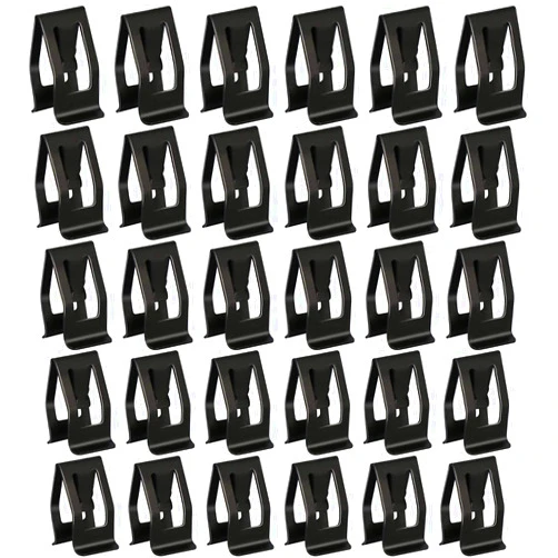 PAGOW 30 Pack Black Metal Retainer Clips, Universal Automotive Car Interior Front Console Dash Dashboard Trim for Ford Mazda Audi
