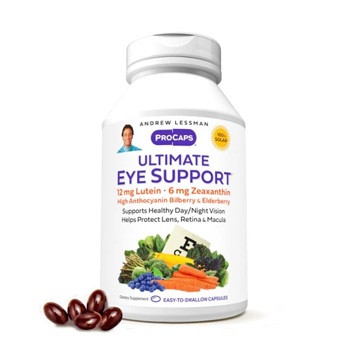 ANDREW LESSMAN Ultimate Eye Support 30 Softgels - 12mg Lutein, 6mg Zeaxanthin, Bilberry, Key Nutrients to Support Eye Health and Promote Healthy Vision. No Additives. Easy to Swallow Softgels