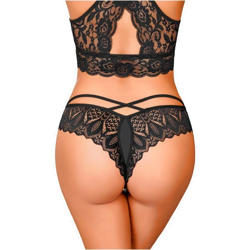 Avidlove Lace Panties for Women Rhinestone Cheeky Briefs Criss Cross String Hipster Underwear