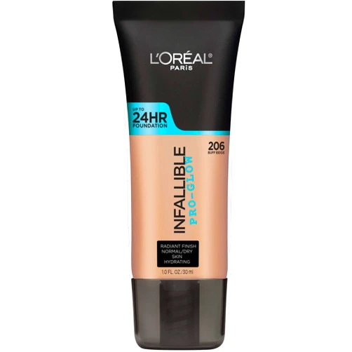 L'Oreal Paris Makeup Infallible Up to 24HR Pro-Glow Foundation, Buff Beige, 1 fl oz.