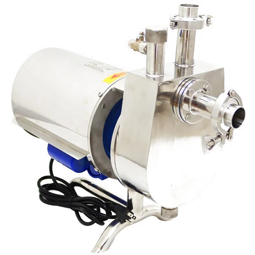 TECHTONGDA 3T/H Self-Priming Pump Food Grade Sanitary Beverage Pump 304 Stainless Steel for Liquid Milk Beverages Wine Water 0.75KW