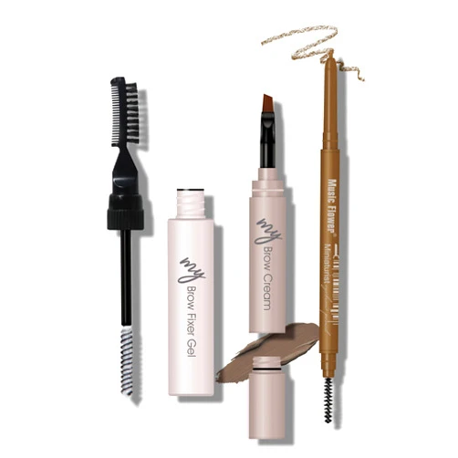MAKETOPYZN 3-IN-1 Brow Kit, Multifunction Eyebrow Makeup Includes Brow Sculpt + Brow Pomade + Brow Pencil, Sculpt, Shade and Define 3D Natural Long Lasting Eyebrows (LIGHT BROWN)