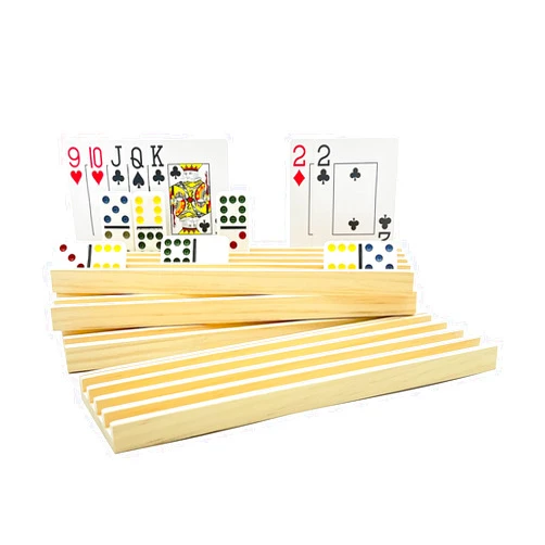 SEETOOOGAMES Wooden Domino Trays Racks - Domino Tiles Holder - Dominos Set for Dominos Games - 4 Pack