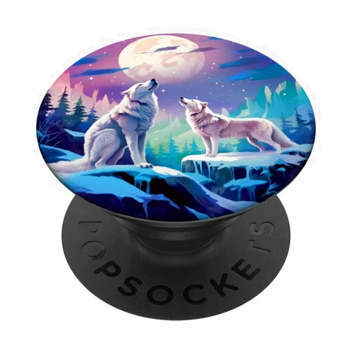 Wolf Lover Wolves SteMi Accessories Wolf Lover Wolf Pack Wolfgang Wildlife Animal Wolves PopSockets Adhesive PopGrip
