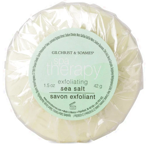 Spa Therapy Gilchrist & Soames Spa Therapy Soap 1.5oz/42g Round Exfoliating Sea Salt - Pleat Wrap Soaps set of 6