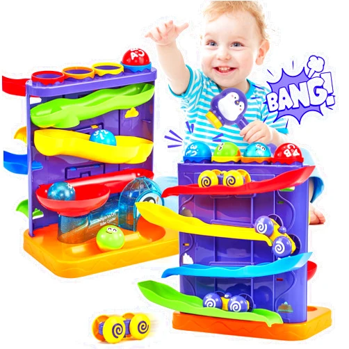 hahaland Toddler Toys for 1 Year Old Boy 2 in 1 Pound Ball Toy & Car Ramp Race Track Learning Early Developmental Montessori Toys for 1-Year-Old Valentines Birthday Gifts Easter Basket Stuffers
