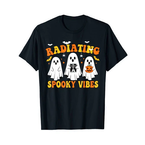 Radiology Halloween Tee Halloween Radiating Spooky Vibes Ghost X-ray Radiology Tech T-Shirt