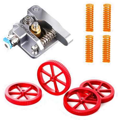 Creality Official Creality 3D Printer Upgrade Kit with All Metal MK-8 Extruder, 4 PCS Red Hand Twist Leveling Nuts and 4 PCS Bed-Level Springs for Ender 3/Ender 3 V2/Ender 3 Pro/Ender 5 and CR 10 Series
