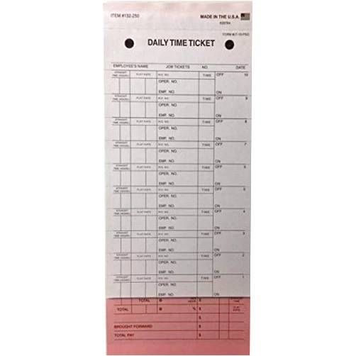 A Plus Daily Time and Job Ticket - 10 Labels JT-10-PSG 500 Qty. (R73M)