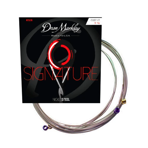 Dean Markley Electric Guitar Strings Nickel Steel Signature 6 String Set. Nickel Wound Guitar Strings Custom Light, Soft Electric Guitar Strings for a Superior Tone and Sustainability, 9-46, 2508 Custom Light Gauge