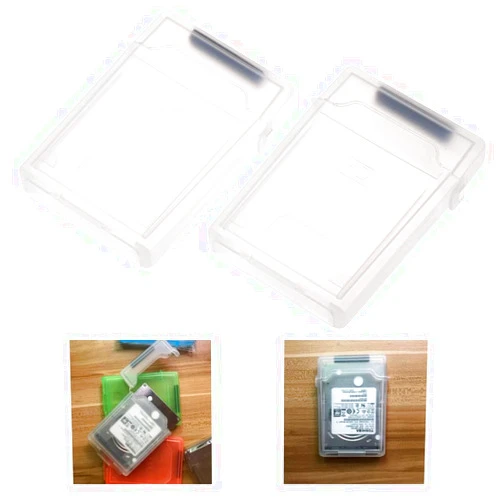 Wusteg 2 Pcs 2.5 Inches Hard Drive Disk Protective Box Portable Hard Drive Storage Case SSD Protection Storage Box Anti-Shock Proof Case for Solid State Disk