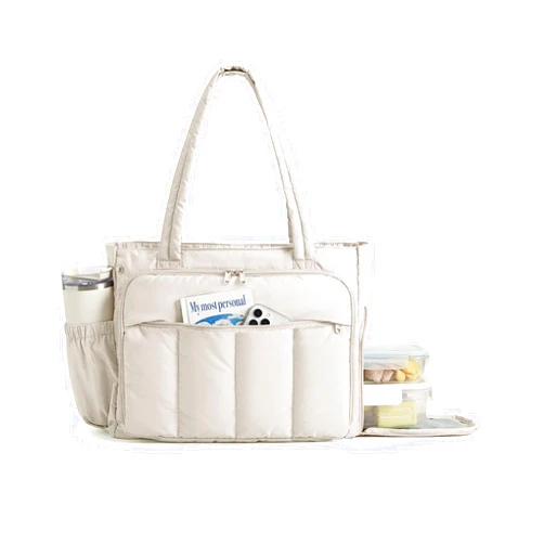 BAGSMART Tote Bag for Women, Teacher Tote with Insulated Compartment, Large Puffer Work Tote Handbags for Work