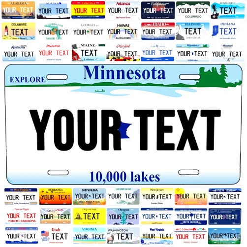 Slavna Custom License Plates for Front of Car - Select from All 50 States - Personalized Front Minnesota License Plate,Novelty Customized State License Plates,Car Tag for Car,Truck,12 x 6 Inch