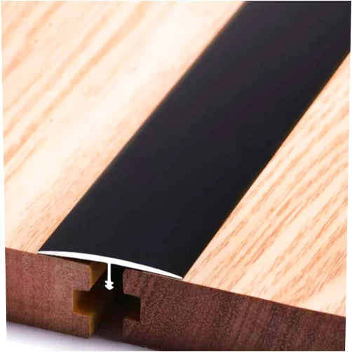 LBROTY Aluminium Metal T-Floor Transition Strips for Wood Floors and Tiles, Wall Seam Decor Trims, Thresholds, Vinyl Floor Transition Strip, Cuttable Waterproof Floor Edge Trims (35.4in,Black)