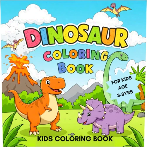 Kids Edufun house Dinosaur Coloring Book for kids: Roar, Color, and Explore: A Jurassic Journey for Little Artist: Dino Coloring Book for Kids Ages 3-8 with Realistic, ... for Your Young Dinosaur Enthusiast