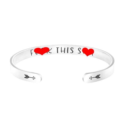 JoycuFF Inspirational Bracelets for Women Inspirational Cuff Bangle for Her with Engraved Message Christmas Birthday Gifts for Her