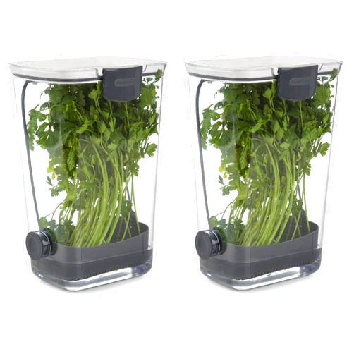 Progressive International Plastic ProKeeper Herb Keeper, 1 Piece, White (2 Pack)