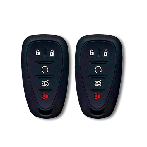 Autobase Silicone Key Fob Cover for Chevy Malibu Camaro Trax Traverse Trailblazer Sonic Blazer Cruze Volt Equinox Spark | Car Accessory for Chevrolet | Key Protection Case 2 Pcs (Black)