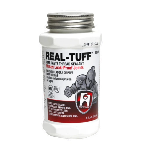 Hercules 15620 Real-Tuff Heavy Duty PTFE Pipe Thread Sealant, White, 8 oz.
