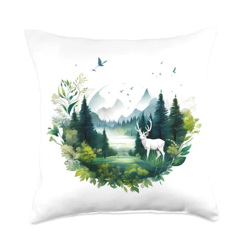 Forest Retreat & Nature Healing meet Shinrin Yoku Forest Bathing Nature Wellness with Outdoor Shinrin Yoku Throw Pillow, 18x18, Multicolor
