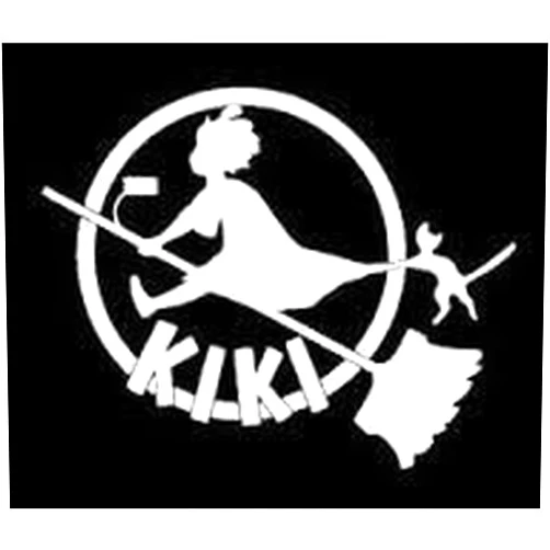 Stickeebees Kiki's Delivery Service White Ki ki Logo Sticker Decal Anime White Car Window Wall Notebook Laptop Sticker Decal