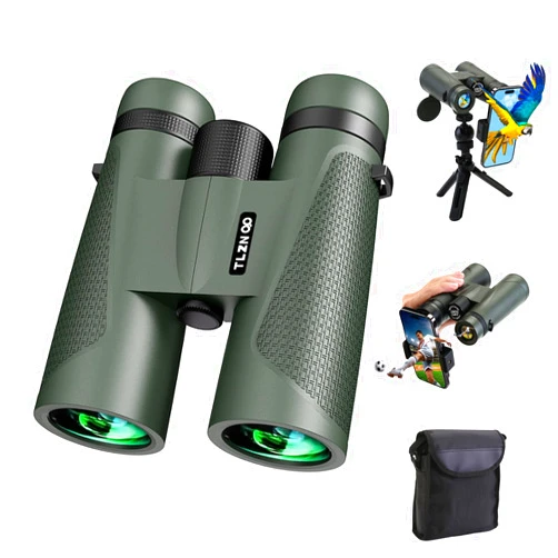 TLZN OP New 2024 TLZN OP Adjustable 18×50 HD High-Powered Adult Binoculars with Upgraded Phone Adapter and Tripod - Durable, Waterproof - Ideal for Stargazing, Bird Watching, Travel, Hunting