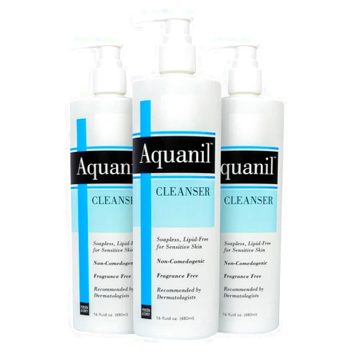 Aquanil Person & Covey Aquanil Cleanser - Lipid-Free Sensitive Skin Cleanser, Non-Comedogenic Gentle Cleanser - Soap Free Cleanser with 7 Ingredients, Fragrance-Free Skin Care Cleanser - 3 Pack, 16 Fl. Oz.