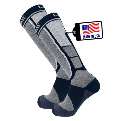 Pure Athlete Alpaca Wool Ski Socks - Made in USA, Winter Weather Lightweight Skiing and Hunting Socks for Men and Women