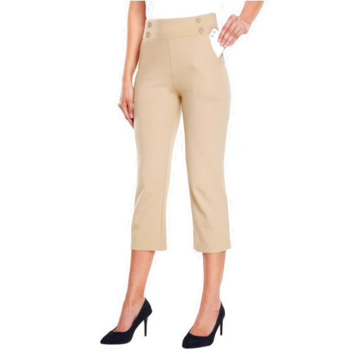 Willit Women's Capri Pants Dress Yoga Capri Stretch Business Work Casual Capris Straight Leg Office Pants 21